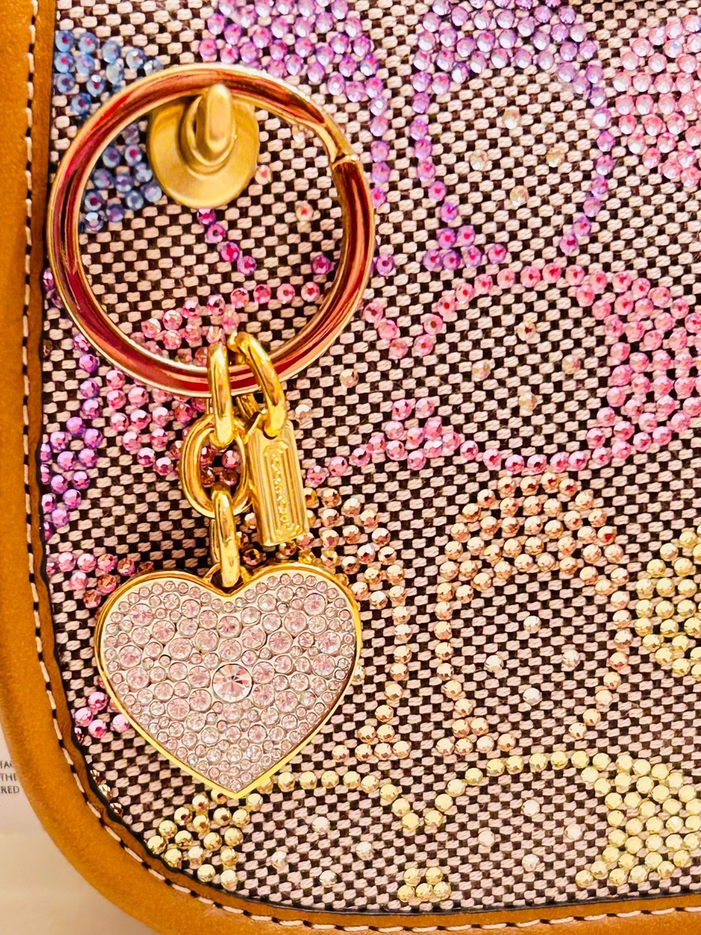 Coach Y2K Heart/ Swarovski Charm Keychain/ Bag Charm